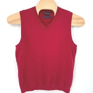 Bobby Jones Sweater Vest Mens L Red Peruvian Pima Cotton V-Neck Golf Classic
